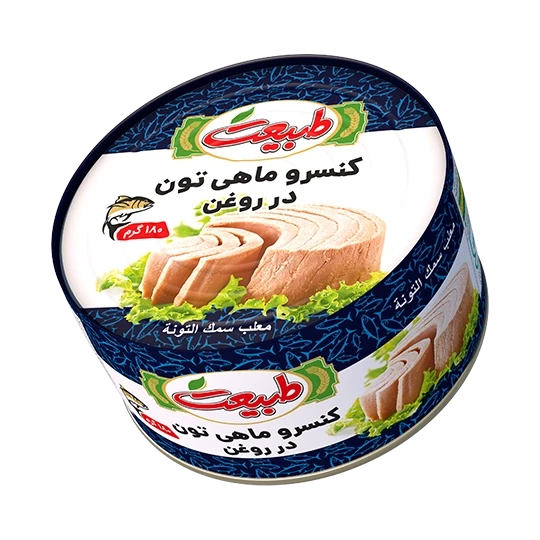 تن ماهی طبیعت 180 گرمی در روغن گیاهی